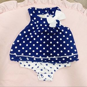 First Impressions polka dot bubble romper
